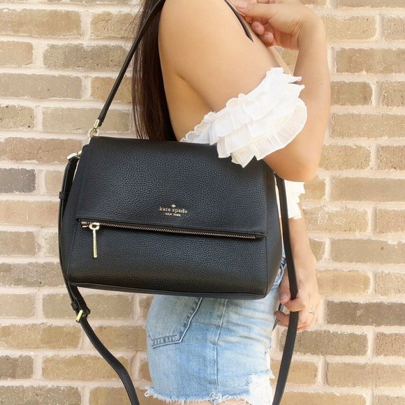 kate spade Handbags - Kate Spade Medium Pebbled Leather Flap Shoulder Bag